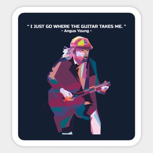 Abstract Angus Young and his quotes in WPAP Sticker